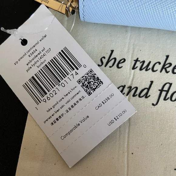 Kate Spade Blue Wallet with Cocktail Design - Picture 2 of 6